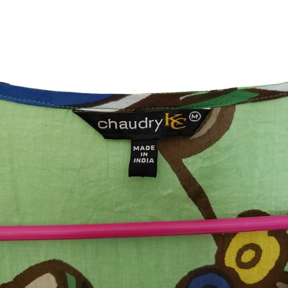 CT201 Ladies Chaudry KC Abstract Design Cotton Blouse M - Picture 3 of 4